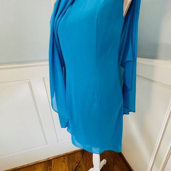 Vintage 90's Y2k Cache Rhinestone One Shoulder Draped Formal XS 2 - Picture 8 of 10